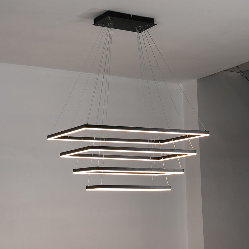 WOMO Lámparas Colgantes Rectangular Escalonado Negro-WM2120