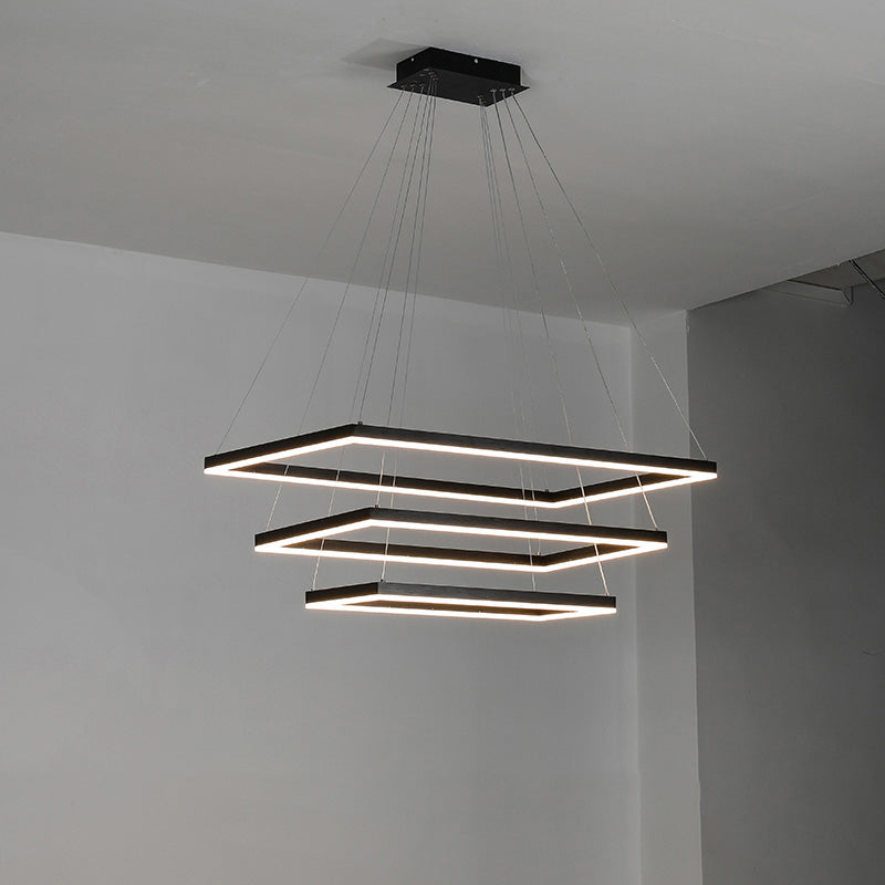 WOMO Lámparas Colgantes Rectangular Escalonado Negro-WM2120