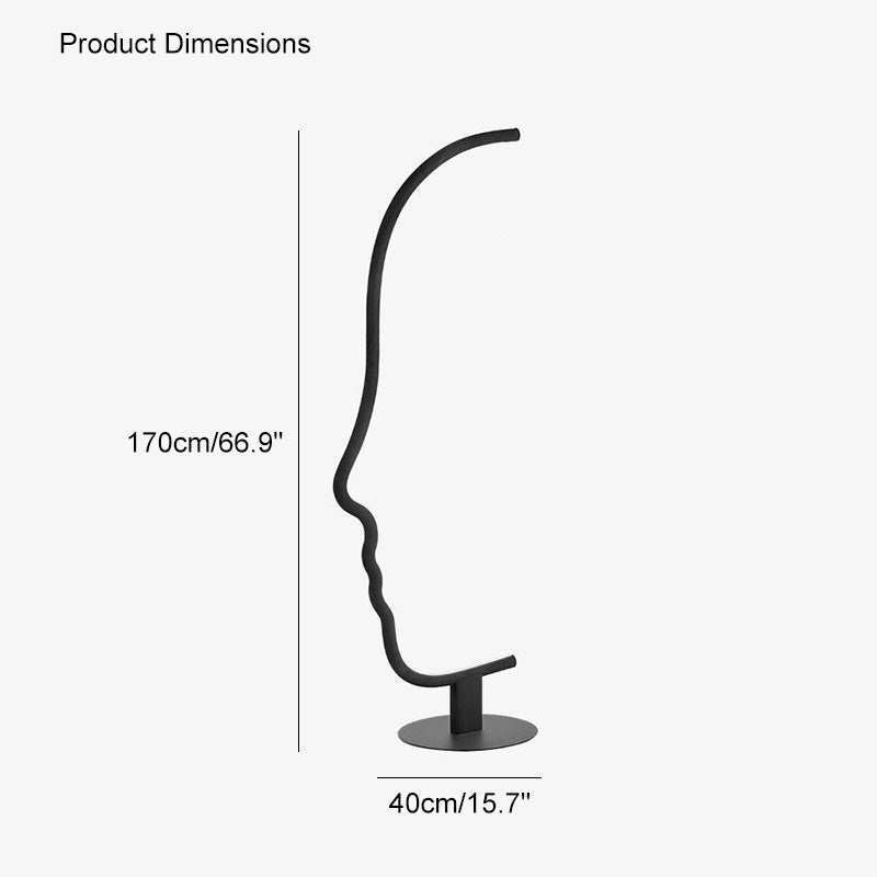 Lámpara de pie escultural con perfil facial WOMO-WM7002