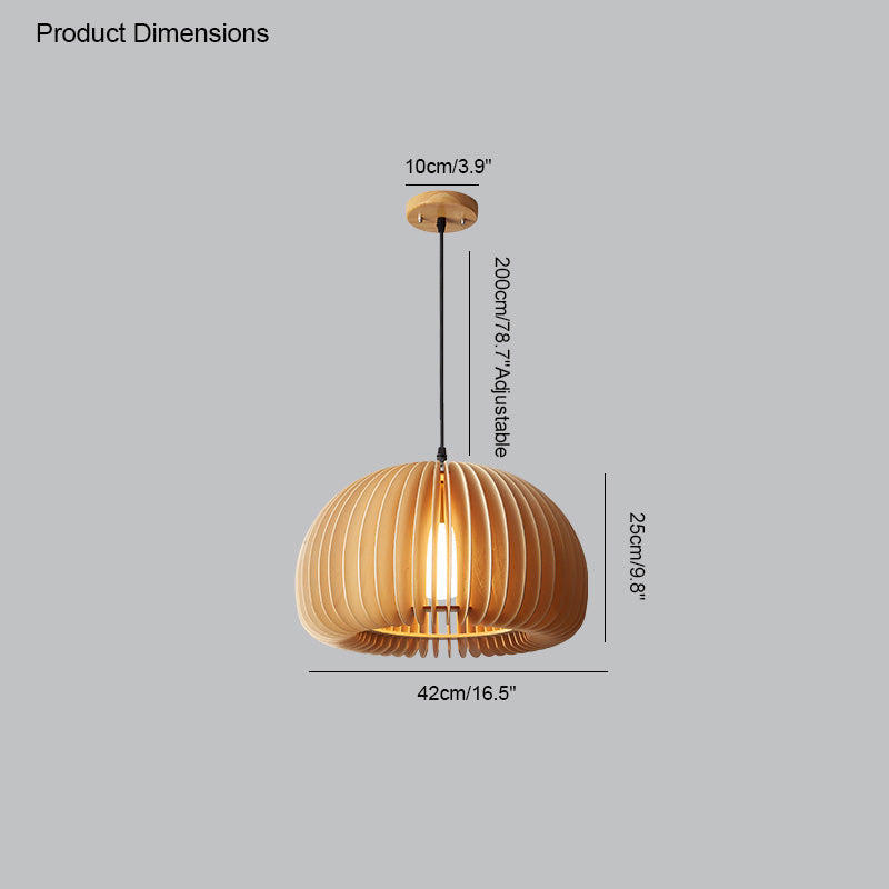 WOMO Lámparas Colgantes de Madera con Calabaza-WM2105