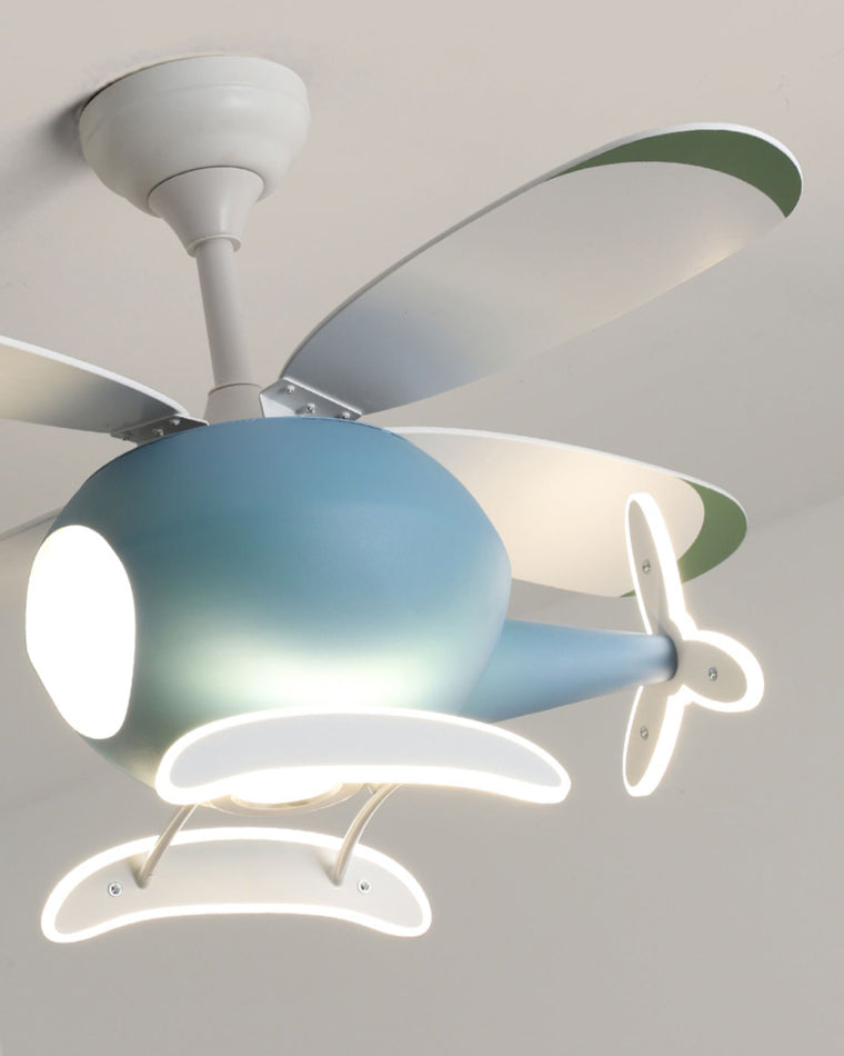 WOMO Ventiladores de techo con luz Avión para Niños - WM5007
