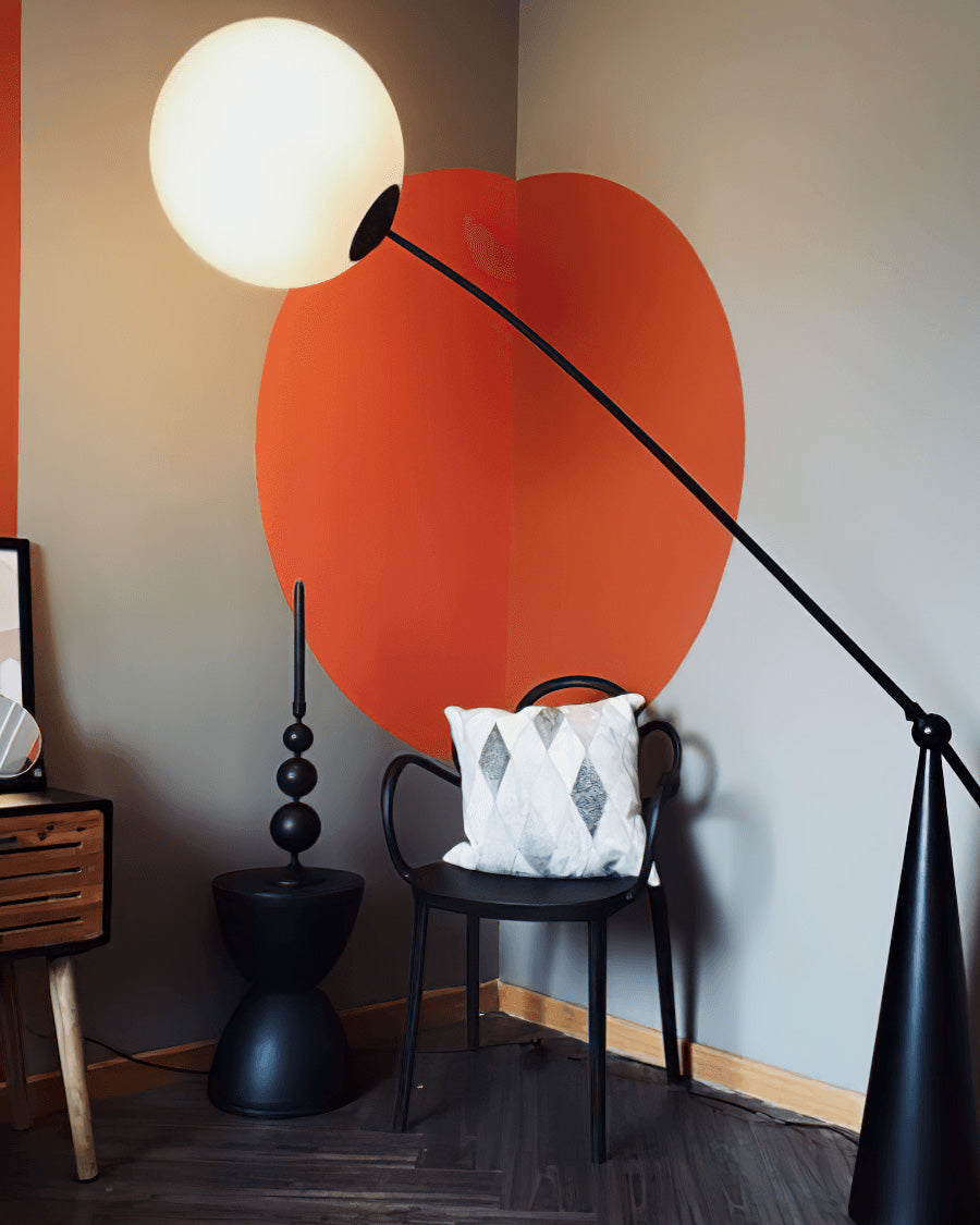 WOMO Cantilever Floor Lamp with Glass Globe - WM7129