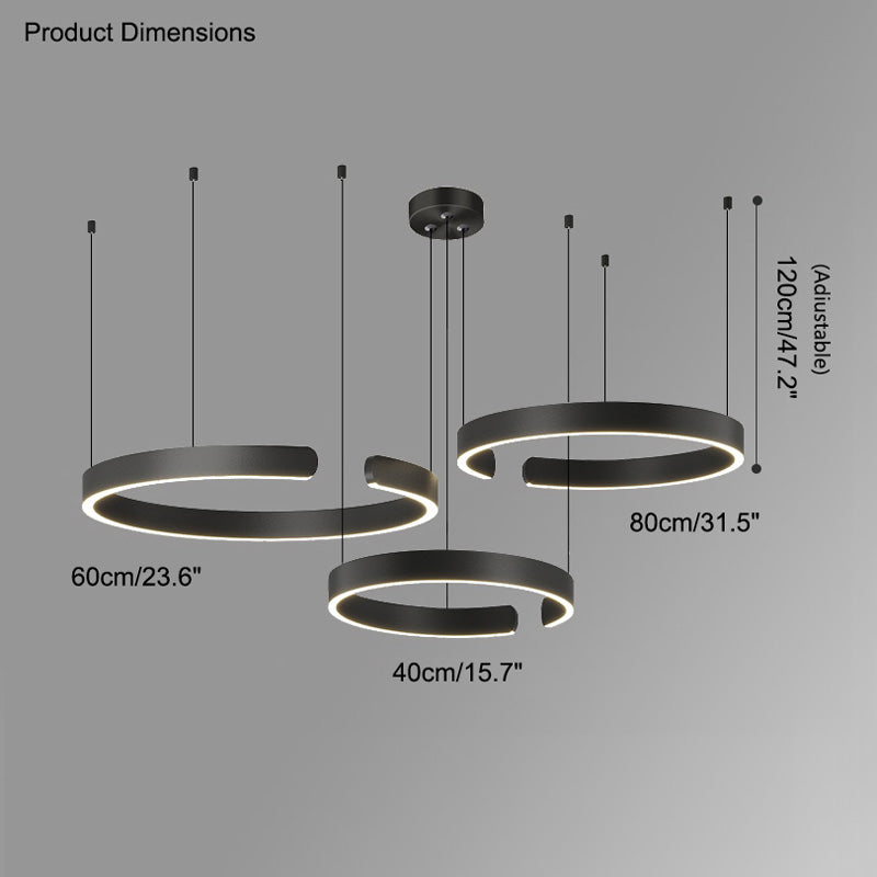 WOMO Lámparas Colgantes Anillo LED Negro/Dorado-WM2009