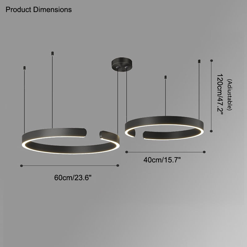 WOMO Lámparas Colgantes Anillo LED Negro/Dorado-WM2009