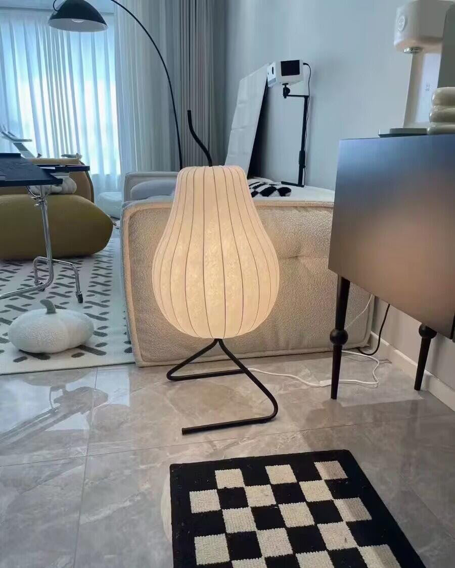 WOMO Pear Shaped Silk Floor Lamp - WM7126
