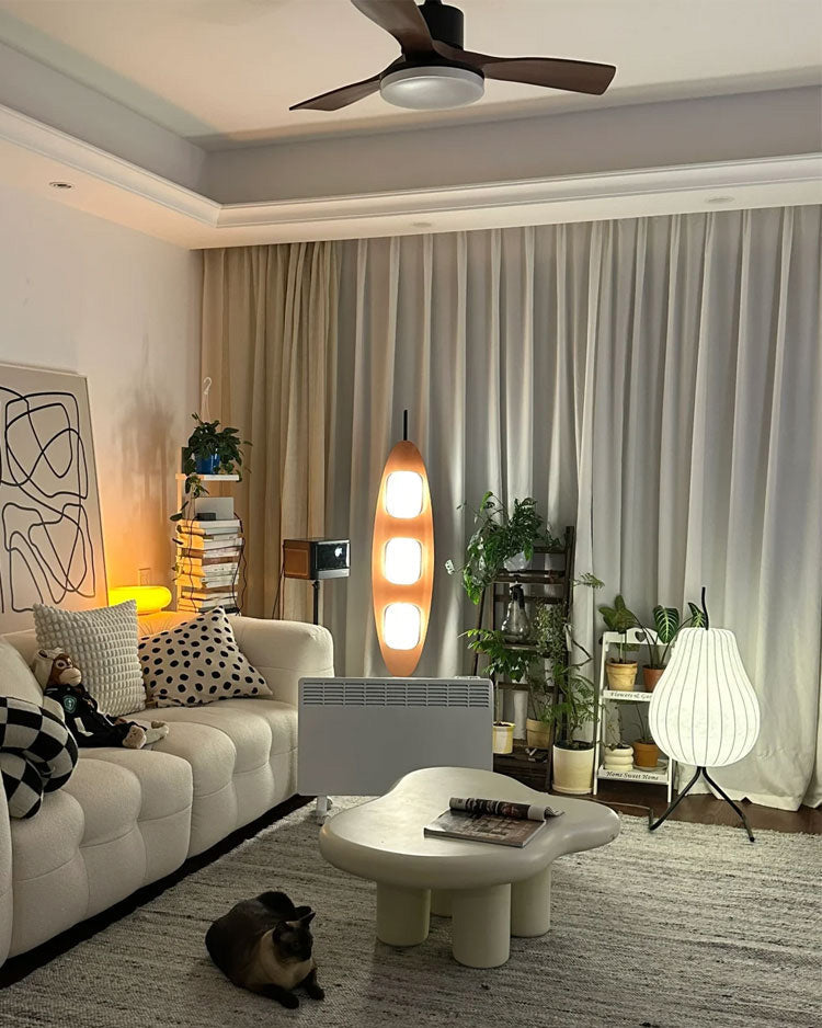 WOMO Pear Shaped Silk Floor Lamp - WM7126