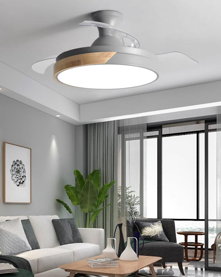 WOMO Ceiling Fans with Scandinavian Low Profile Light - WM5077