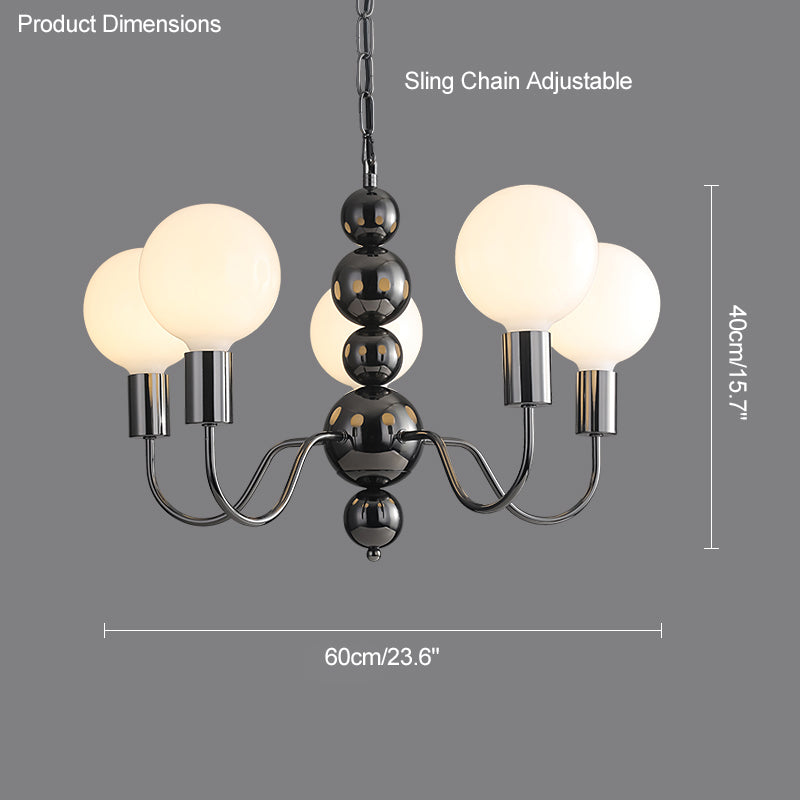 WOMO Lámparas Colgantes Brazo Negro con Globo de Cristal-WM2173