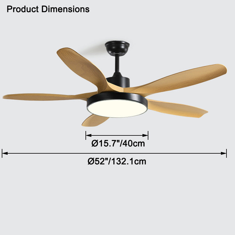 WOMO Ventiladores de techo con luz Reversible Escandinavo - WM5002