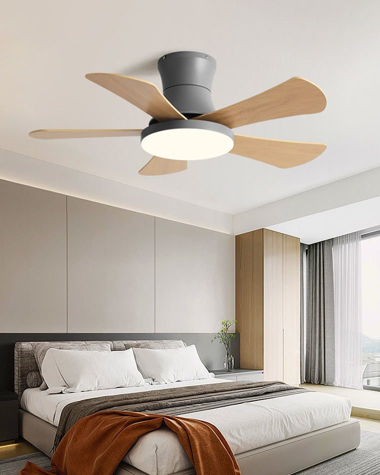 WOMO Ventiladores de techo con luz Escandinava Baja Perfil - WM5086