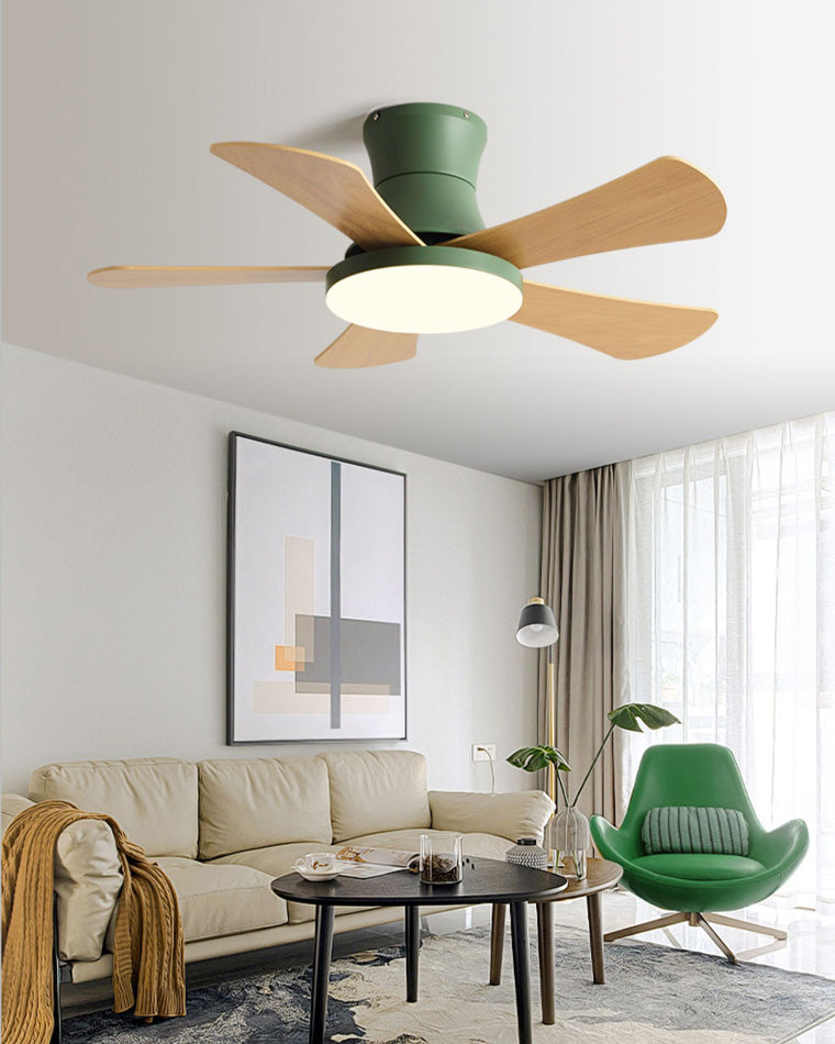 WOMO Ventiladores de techo con luz Escandinava Baja Perfil - WM5086