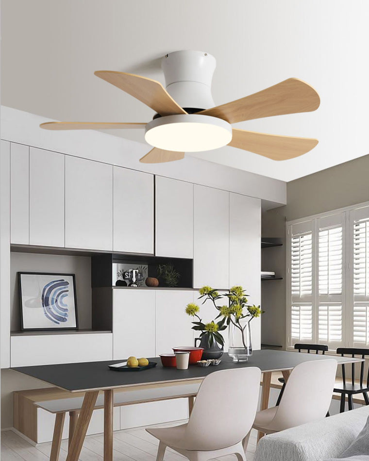 WOMO Ventiladores de techo con luz Escandinava Baja Perfil - WM5086