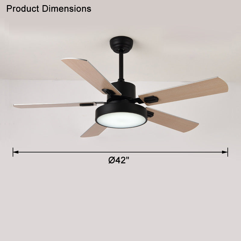 WOMO Ventiladores de techo con luz Moderna de Madera con 5 Aspas - WM5039