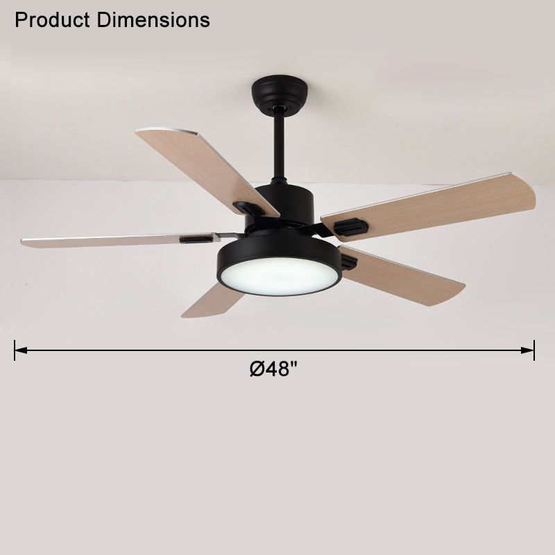 WOMO Ventiladores de techo con luz Moderna de Madera con 5 Aspas - WM5039