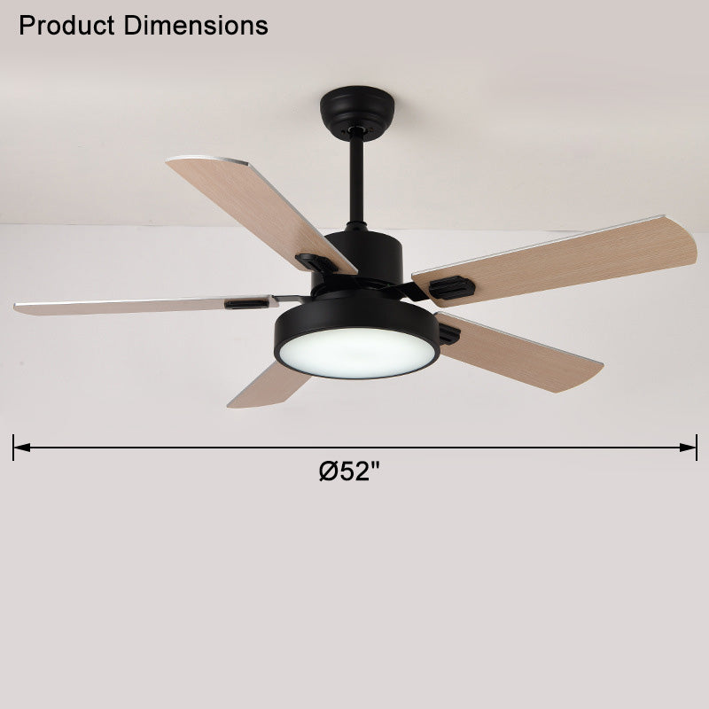 WOMO Ventiladores de techo con luz Moderna de Madera con 5 Aspas - WM5039