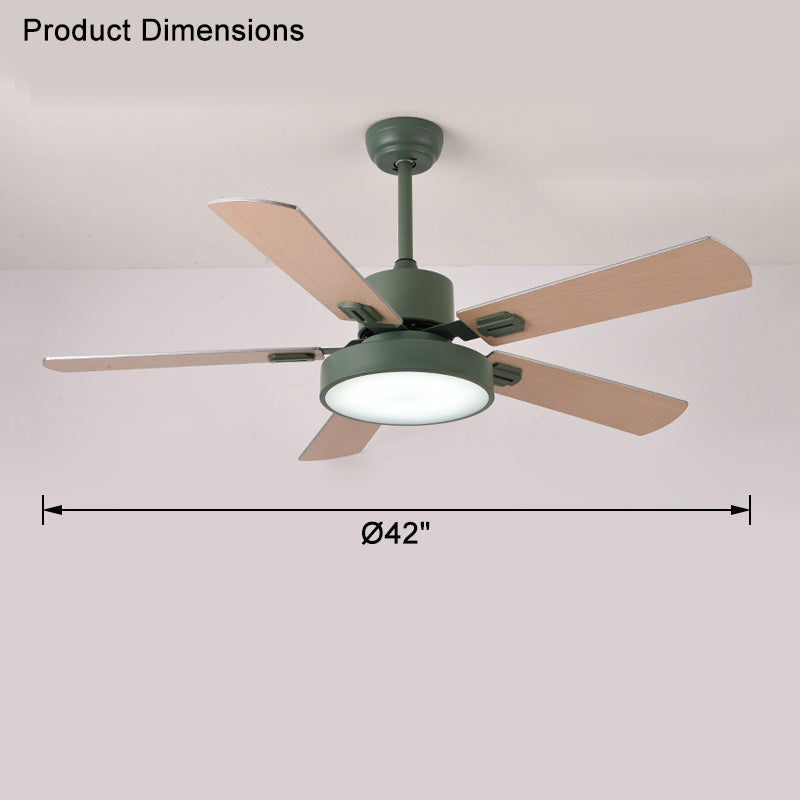 WOMO Ventiladores de techo con luz Moderna de Madera con 5 Aspas - WM5039