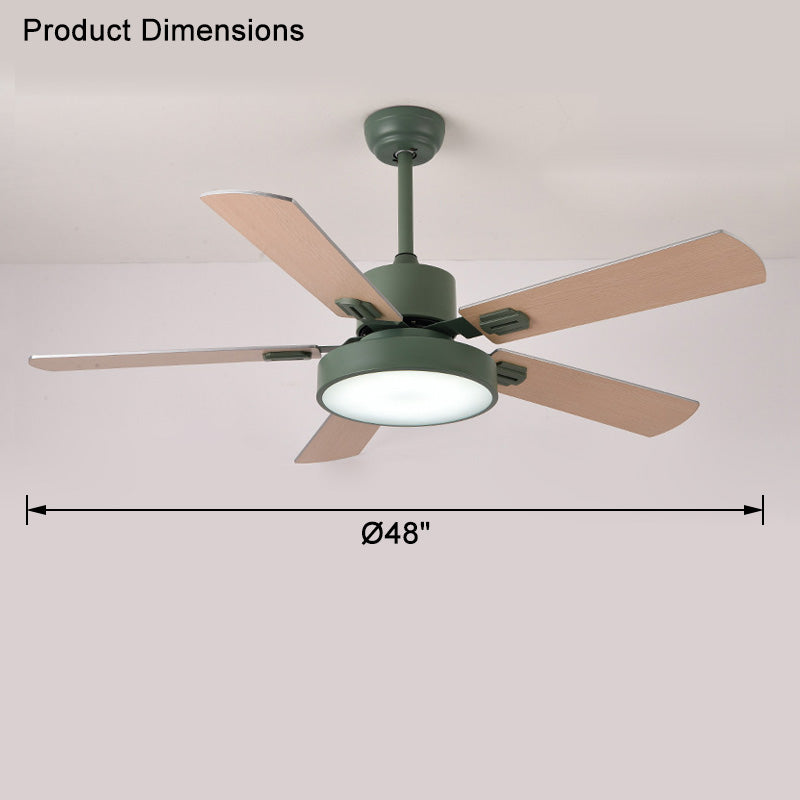 WOMO Ventiladores de techo con luz Moderna de Madera con 5 Aspas - WM5039