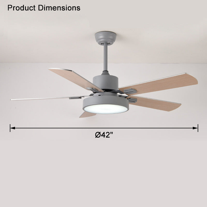 WOMO Ventiladores de techo con luz Moderna de Madera con 5 Aspas - WM5039