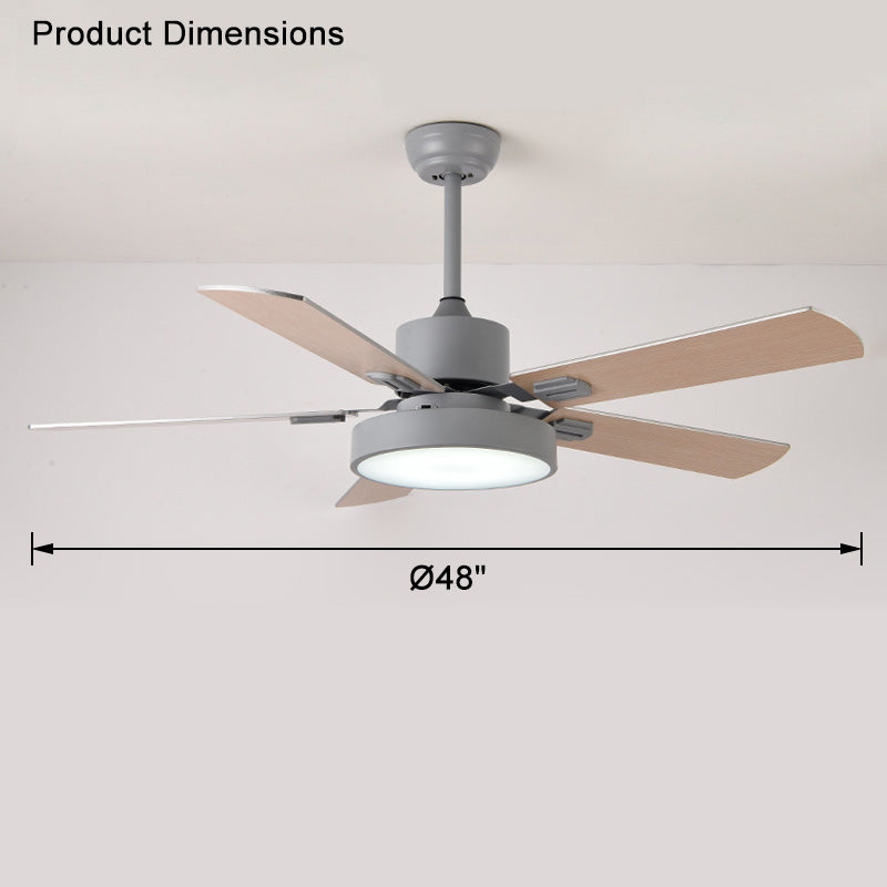 WOMO Ventiladores de techo con luz Moderna de Madera con 5 Aspas - WM5039