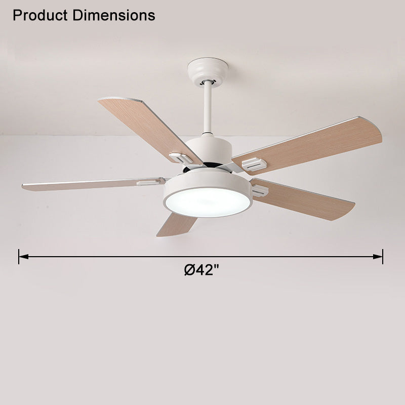 WOMO Ventiladores de techo con luz Moderna de Madera con 5 Aspas - WM5039