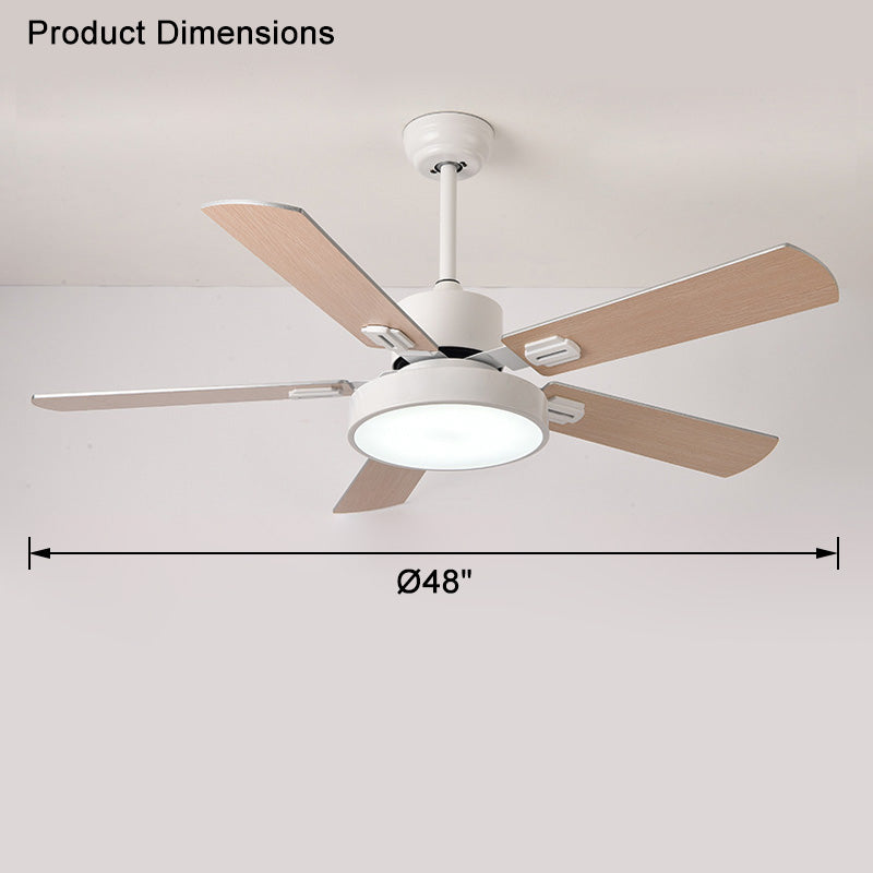 WOMO Ventiladores de techo con luz Moderna de Madera con 5 Aspas - WM5039