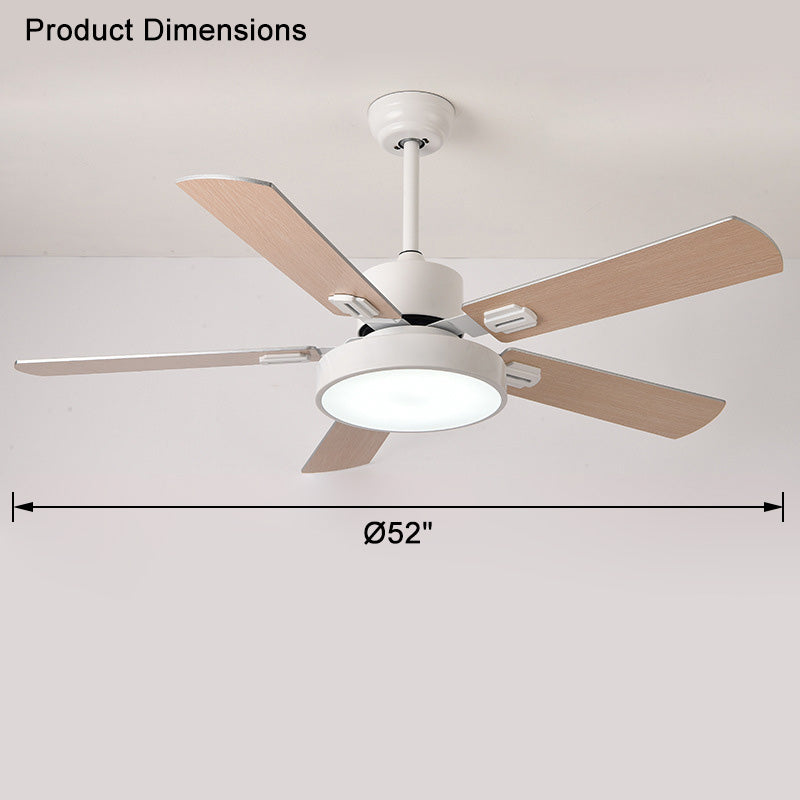 WOMO Ventiladores de techo con luz Moderna de Madera con 5 Aspas - WM5039