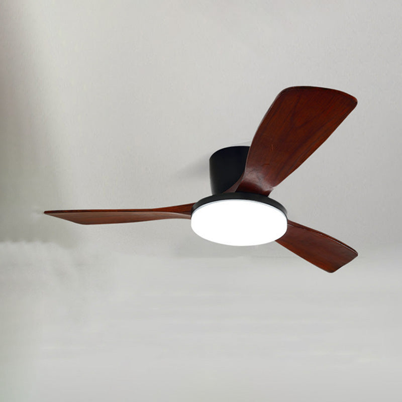 WOMO Ventiladores de techo con luz con 3 Aspas de Madera, Perfil Bajo - WM5058