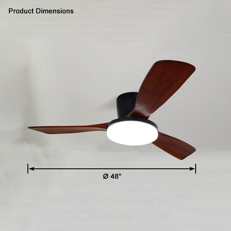 WOMO Ventiladores de techo con luz con 3 Aspas de Madera, Perfil Bajo - WM5058