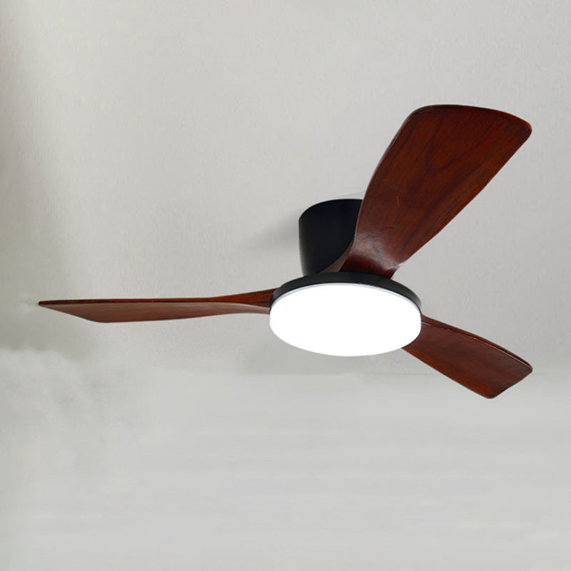 WOMO Ventiladores de techo con luz con 3 Aspas de Madera, Perfil Bajo - WM5058