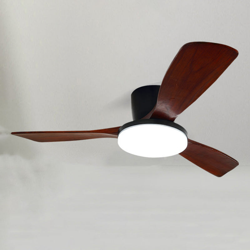 WOMO Ventiladores de techo con luz con 3 Aspas de Madera, Perfil Bajo - WM5058