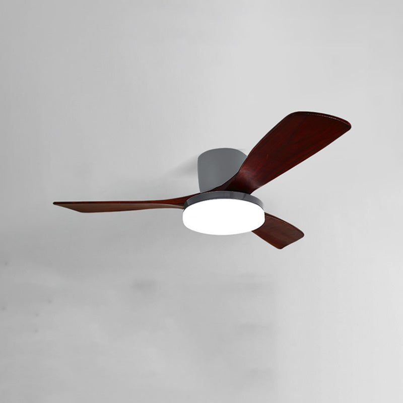 WOMO Ventiladores de techo con luz con 3 Aspas de Madera, Perfil Bajo - WM5058