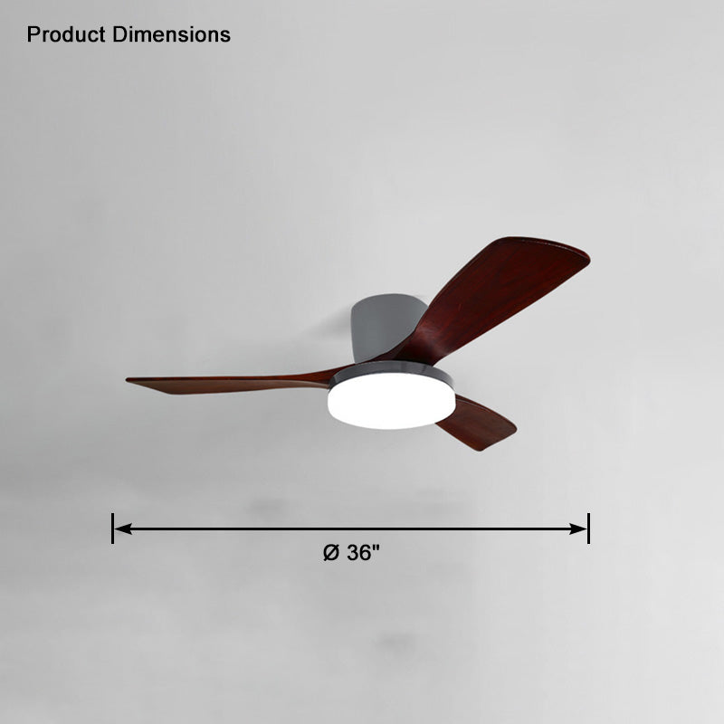 WOMO Ventiladores de techo con luz con 3 Aspas de Madera, Perfil Bajo - WM5058