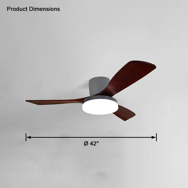 WOMO Ventiladores de techo con luz con 3 Aspas de Madera, Perfil Bajo - WM5058