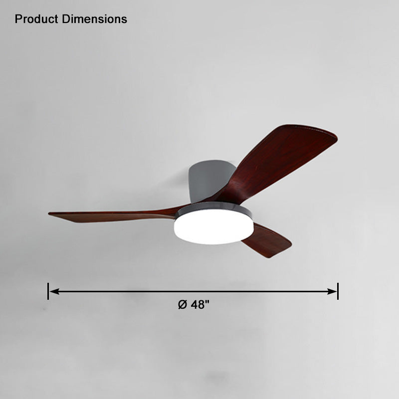 WOMO Ventiladores de techo con luz con 3 Aspas de Madera, Perfil Bajo - WM5058