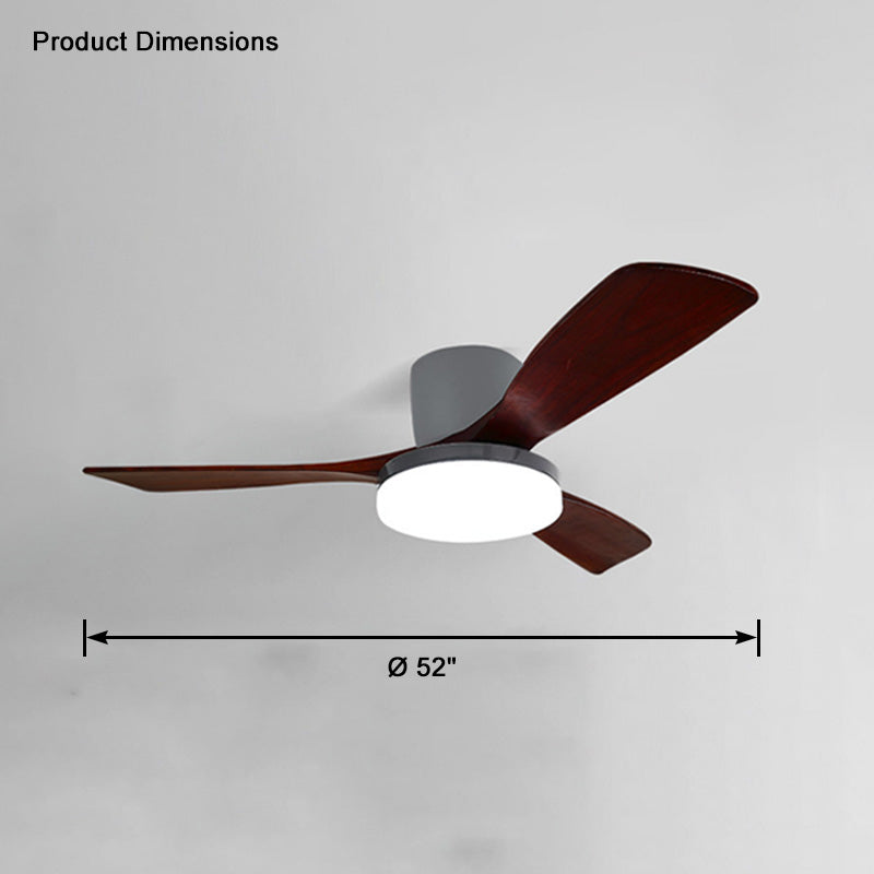 WOMO Ventiladores de techo con luz con 3 Aspas de Madera, Perfil Bajo - WM5058