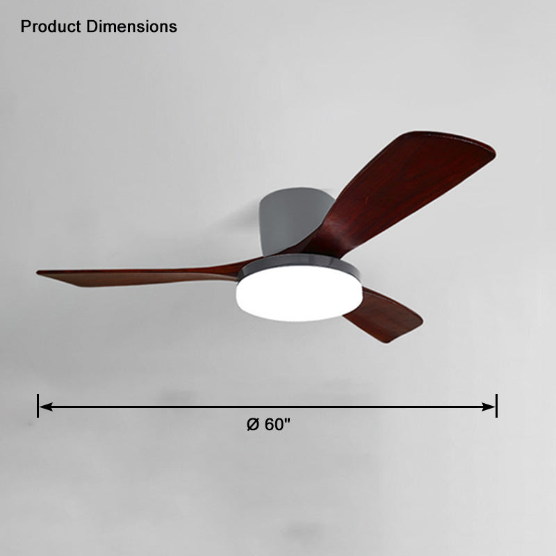WOMO Ventiladores de techo con luz con 3 Aspas de Madera, Perfil Bajo - WM5058