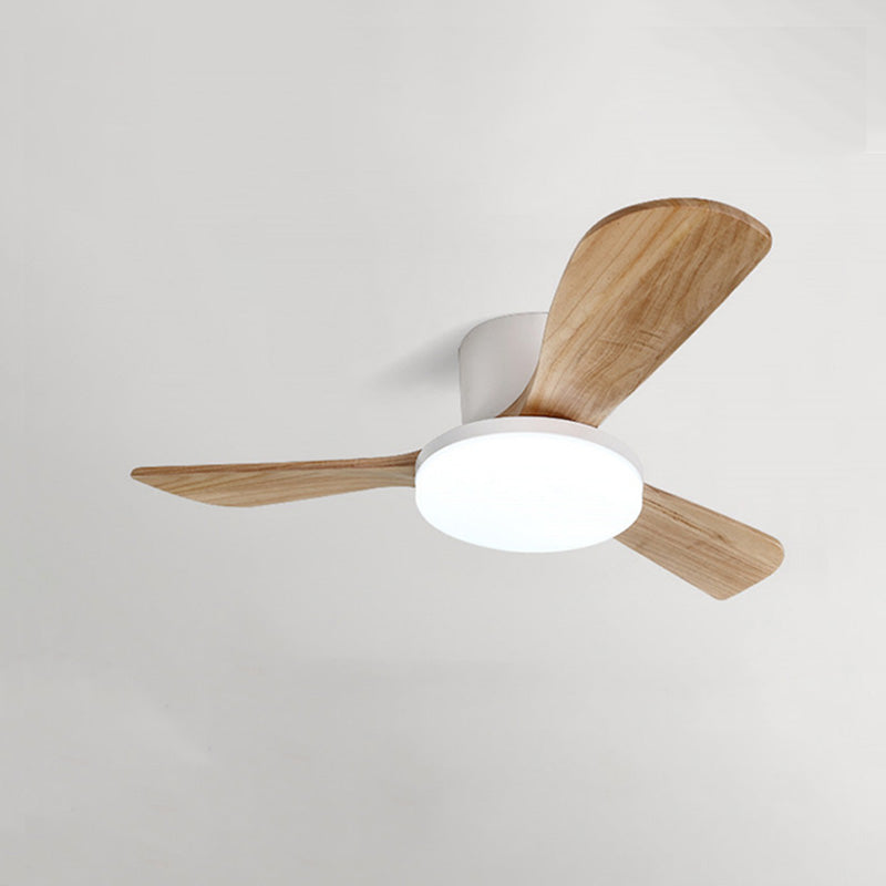 WOMO Ventiladores de techo con luz con 3 Aspas de Madera, Perfil Bajo - WM5058