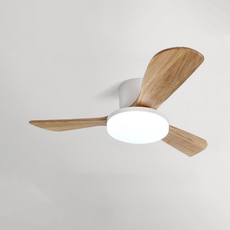 WOMO Ventiladores de techo con luz con 3 Aspas de Madera, Perfil Bajo - WM5058