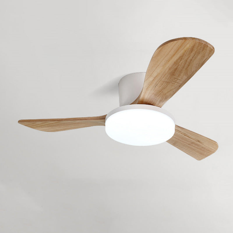 WOMO Ventiladores de techo con luz con 3 Aspas de Madera, Perfil Bajo - WM5058