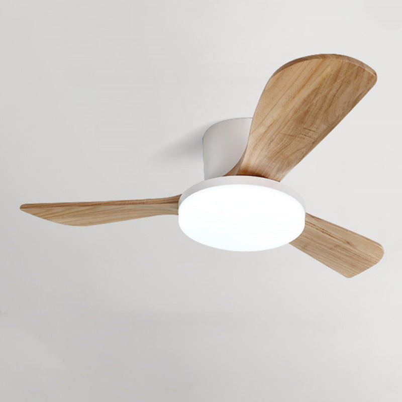 WOMO Ventiladores de techo con luz con 3 Aspas de Madera, Perfil Bajo - WM5058