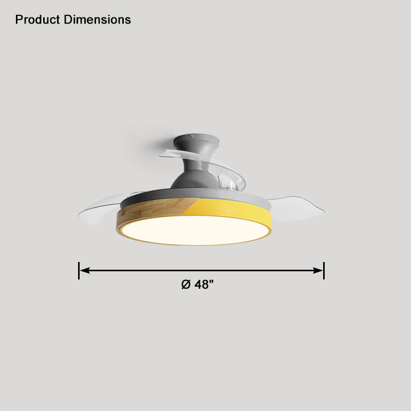 WOMO Ceiling Fans with Scandinavian Low Profile Light - WM5077