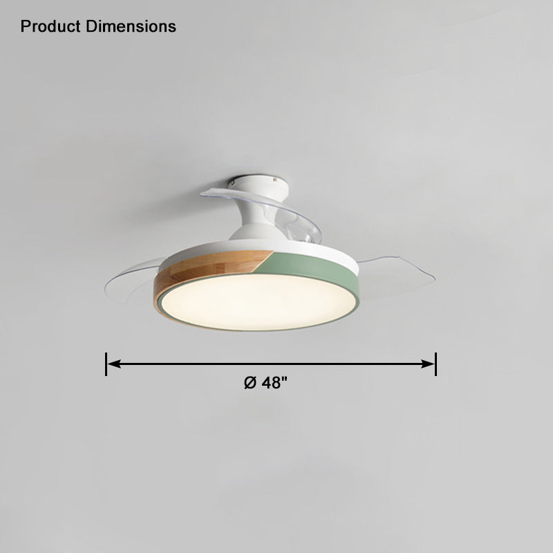 WOMO Ceiling Fans with Scandinavian Low Profile Light - WM5077