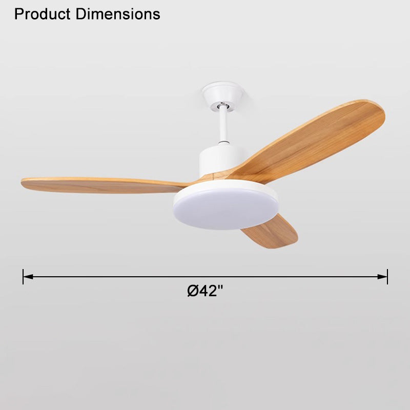 WOMO Ventiladores de techo con luz con 3 Aspas de Madera - WM5090