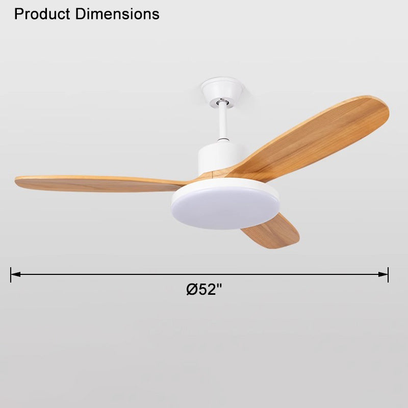 WOMO Ventiladores de techo con luz con 3 Aspas de Madera - WM5090