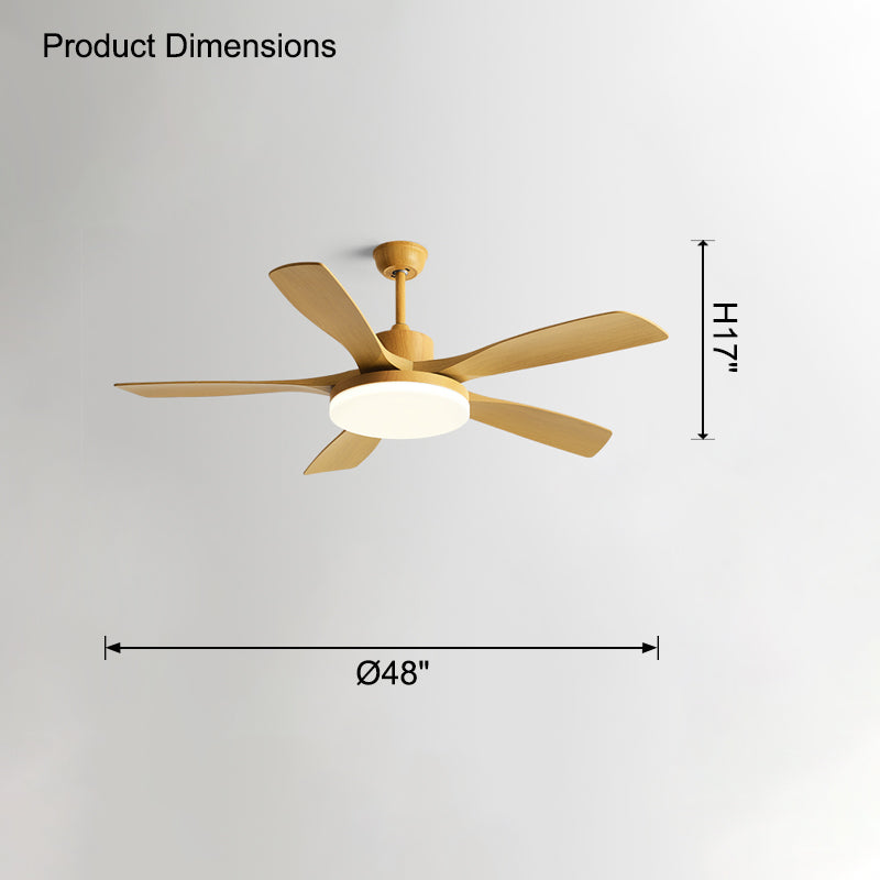 WOMO Ventiladores de techo con luz Escandinava con 5 Aspas - WM5125