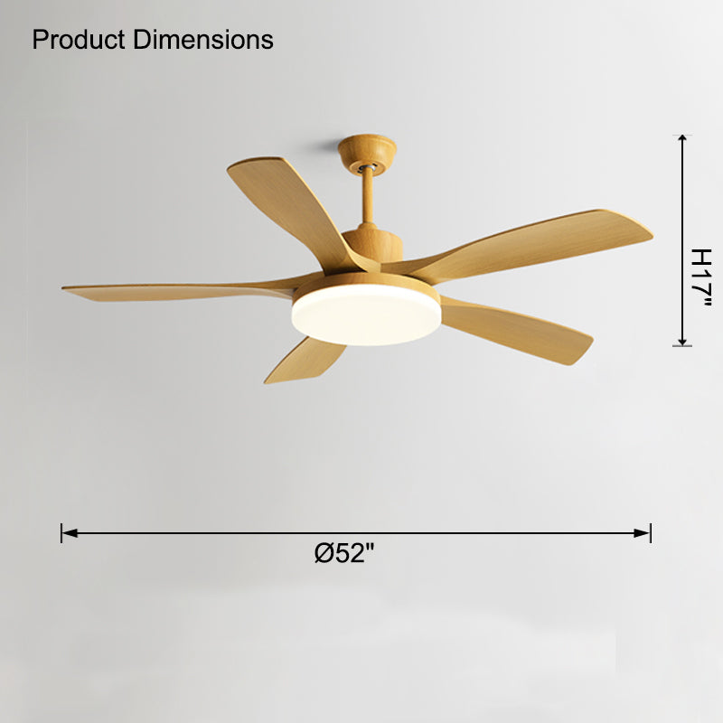 WOMO Ventiladores de techo con luz Escandinava con 5 Aspas - WM5125