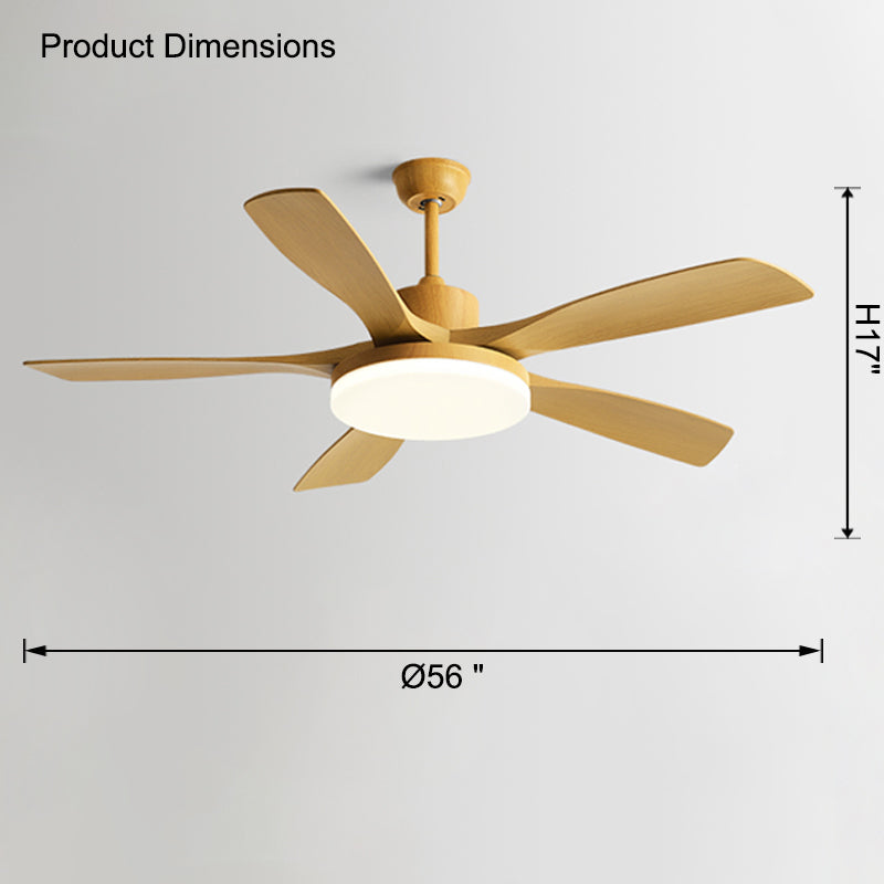 WOMO Ventiladores de techo con luz Escandinava con 5 Aspas - WM5125