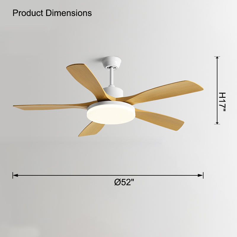 WOMO Ventiladores de techo con luz Escandinava con 5 Aspas - WM5125
