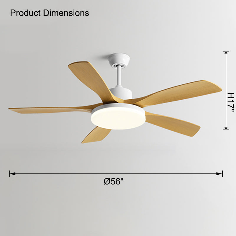 WOMO Ventiladores de techo con luz Escandinava con 5 Aspas - WM5125