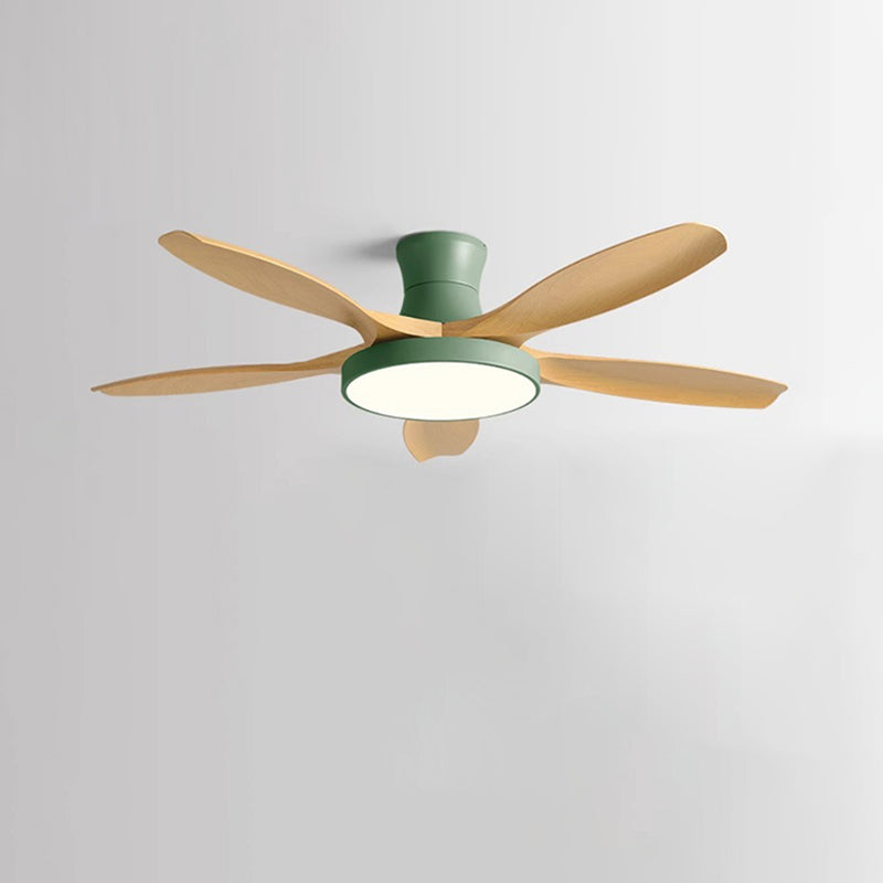 WOMO Large Scandinavian Flush Mount Ceiling Fans with Light - WM5130